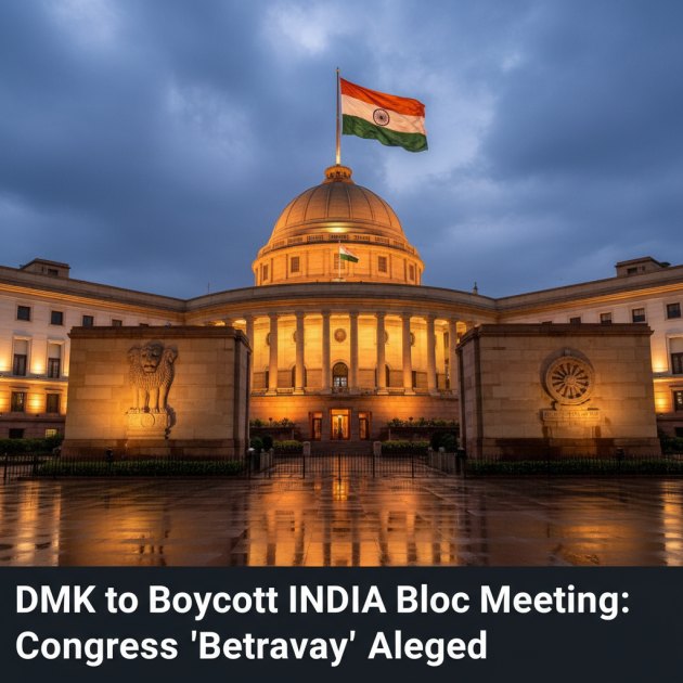 DMK INDIA ब्लॉक बैठक का बहिष्कार: कांग्रेस पर 'विश्वासघात' का आरोप और गठबंधन का भविष्य — Politics &amp; Government — Trend Duniya