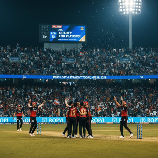 IPL 2026 Live: RCB Clinch Playoffs Berth as PBKS Stumble Again — Cricket &amp; Sports — Trend Duniya