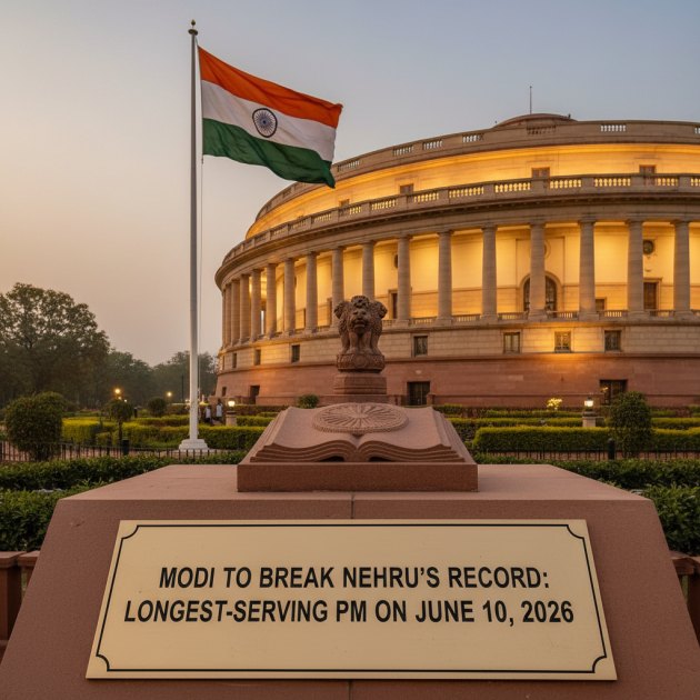 Modi Nehru Record: Longest Serving PM on June 10, 2026 — Politics &amp; Government — Trend Duniya