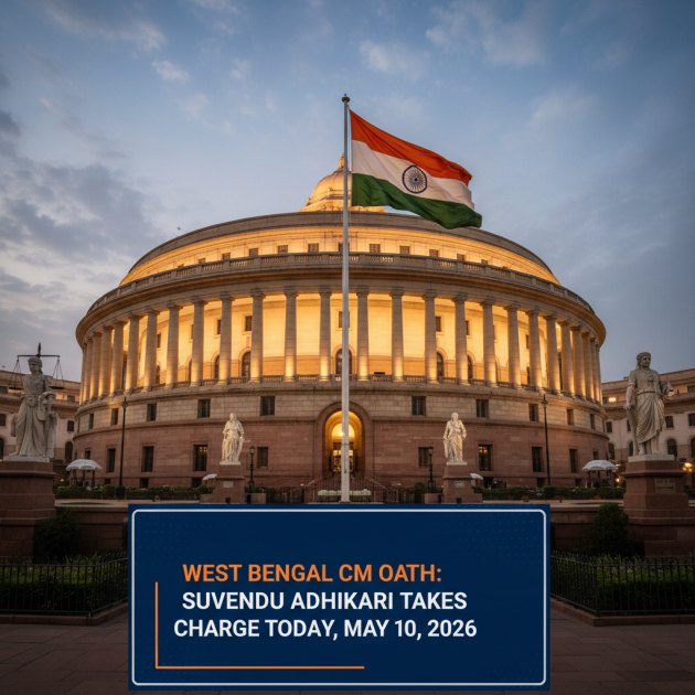 सुवेंदु अधिकारी पश्चिम बंगाल के सीएम: नई सरकार का शपथ ग्रहण आज, 10 मई 2026 — Politics &amp; Government — Trend Duniya
